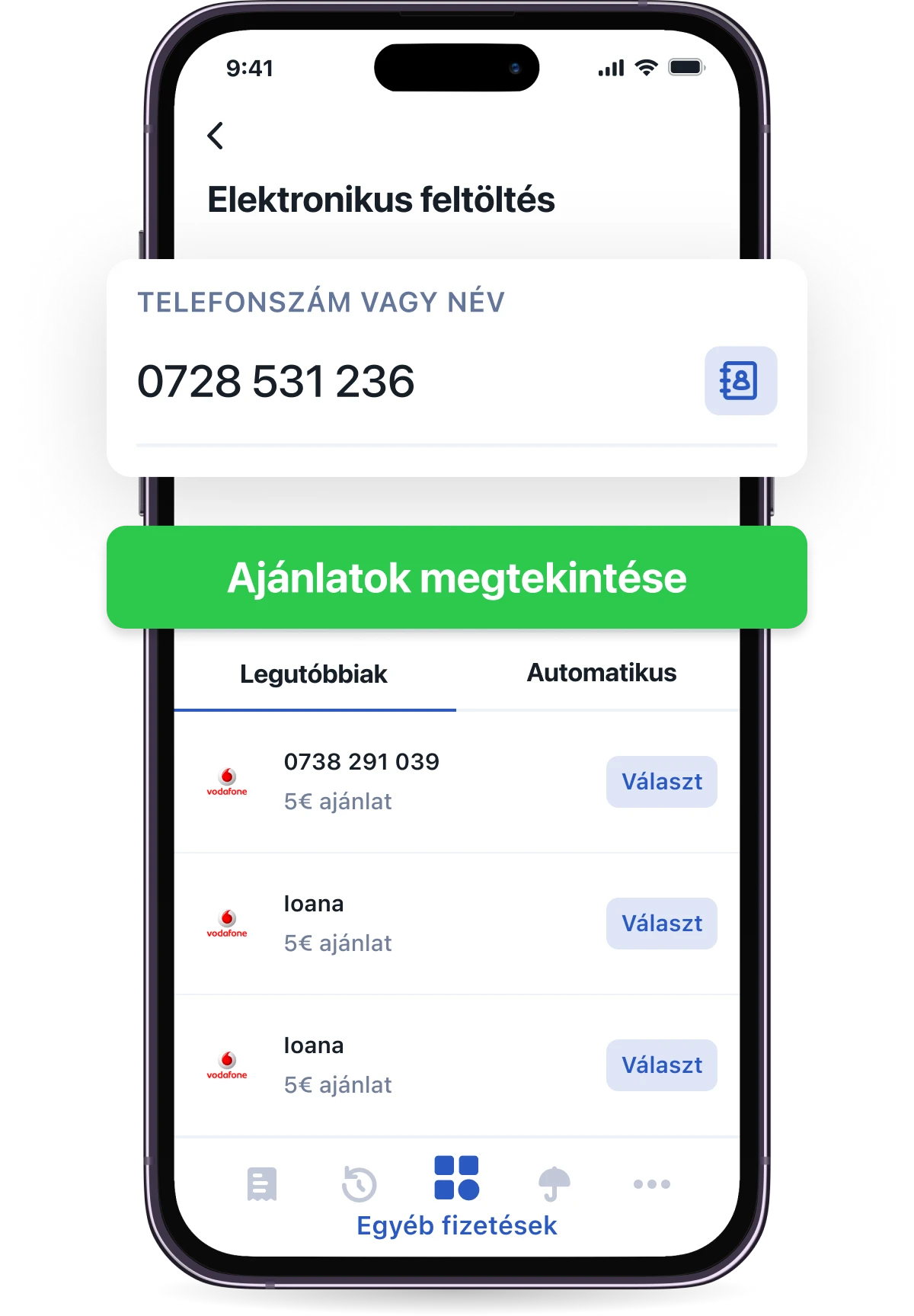 PrePay-kártya feltöltése